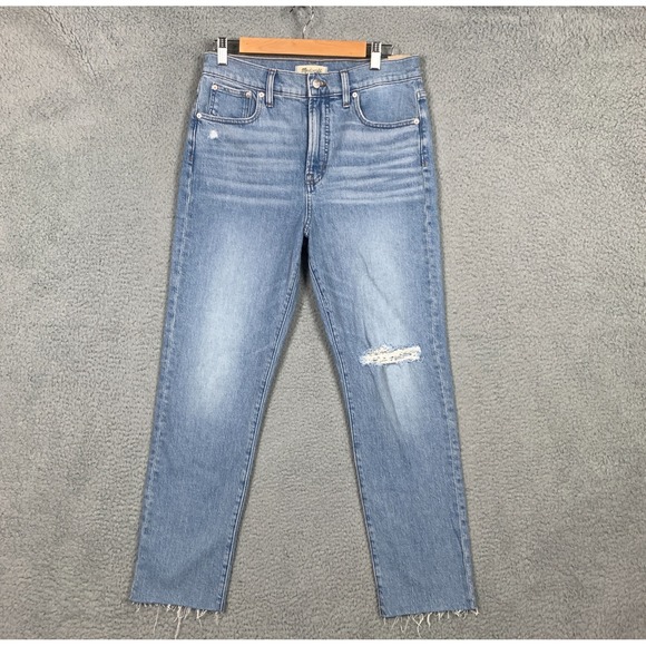 Madewell Perfect Vintage Jeans Women's 29 Coney Wash Destroyed Edition NWT $138 - Picture 1 of 16